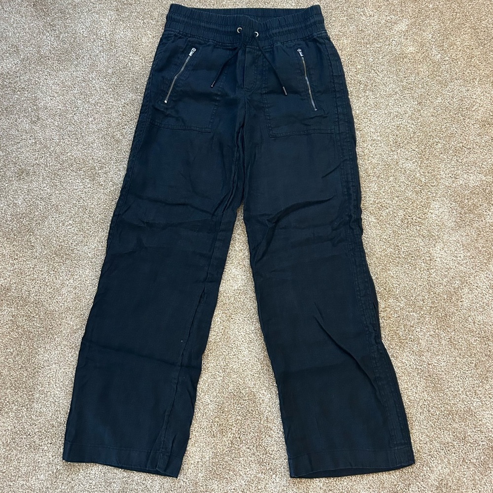 Athleta Black Linen Style Pants